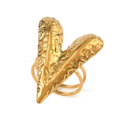 304 Stainless Steel Cuff Open Rings for Women SA-CBAF040-07G-1