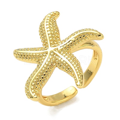 Brass Cuff Rings for Women RJEW-A083-01G-1