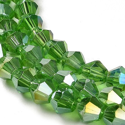 Transparent Electroplate Glass Beads Strands GLAA-F029-3mm-A03-1