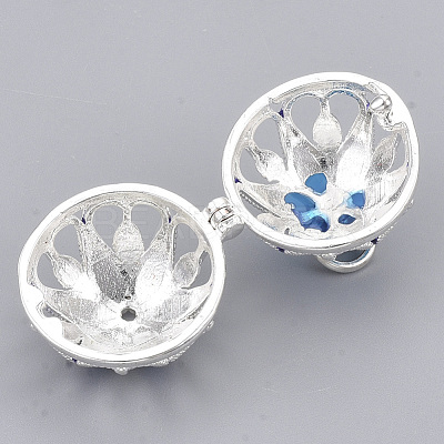 Rack Plating Brass Cage Pendants KK-T053-03S-1