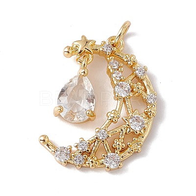 Brass Micro Pave Cubic Zirconia Pendants KK-G439-62G-1
