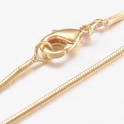 Brass Snake Chain Necklaces MAK-L009-01G-1