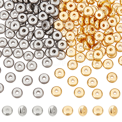200Pcs 2 Colors 304 Stainless Steel Spacer Beads STAS-DC0005-66-1