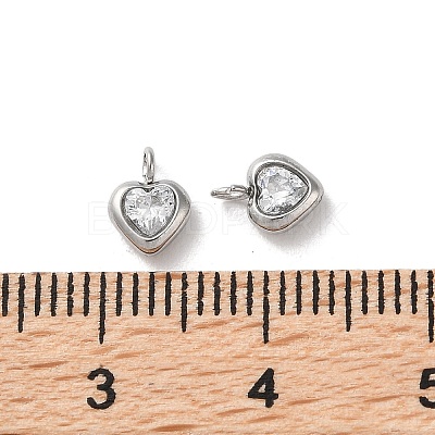 High Polished 304 Stainless Steel Micro Pave Cubic Zirconia Pendants STAS-L022-396B-P-1