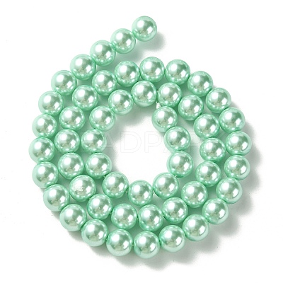 Eco-Friendly  Dyed Glass Pearl Round Bead Strands HY-A002-8mm-RB034-1