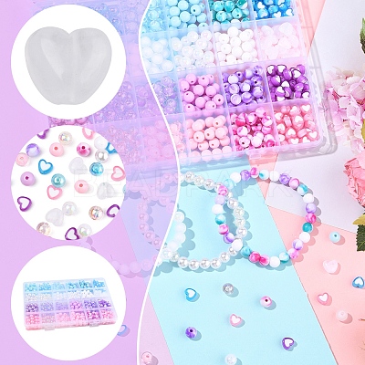 DIY Round Beads Bracelets Making Kits DIY-FS0008-80-1