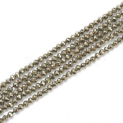 Natural Pyrite Beads Strands G-J002-19-1