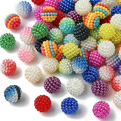 80Pcs 14 Styles Imitation Pearl Acrylic Beads OACR-FS0001-63-1