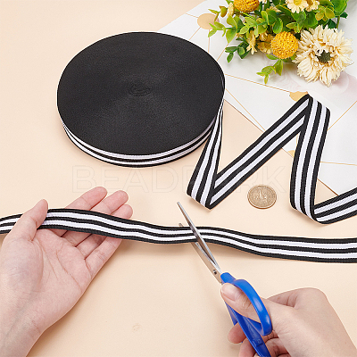 50 Yards Polyester Stripe Ribbons SRIB-WH0011-157C-1