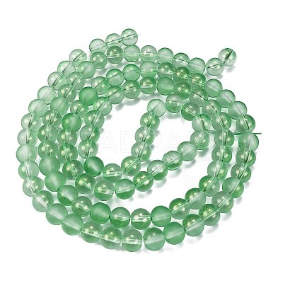 Frosted Transparent Glass Bead Strands X1-GLAA-P065-8mm-04-1