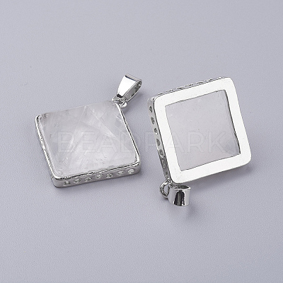 Natural Quartz Crystal Pendants X-G-E442-02W-1