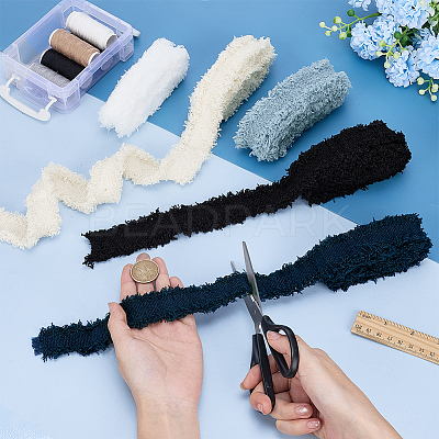 10 Yards 5 Colors Polyester Raw Edge Lace Trim SRIB-PH0001-86-1