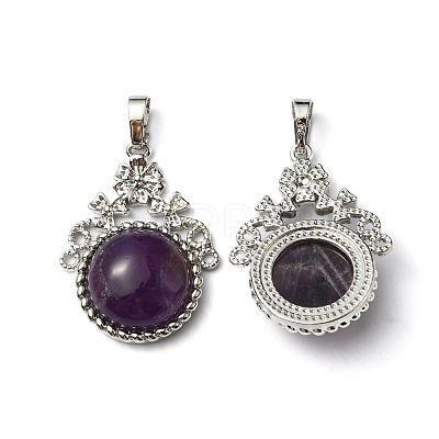 Natural Amethyst Pendants G-P498-01P-05-1