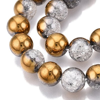 Electroplated Crackle Glass Beads Strands X-EGLA-N014-10mm-04-1