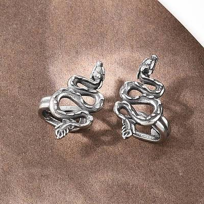 Snake 316 Stainless Steel Non- Piercing Cartilage Earrings AJEW-C044-08B-AS-1