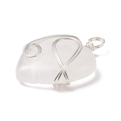 Natural Quartz Crystal Pendants PALLOY-JF01663-06-1