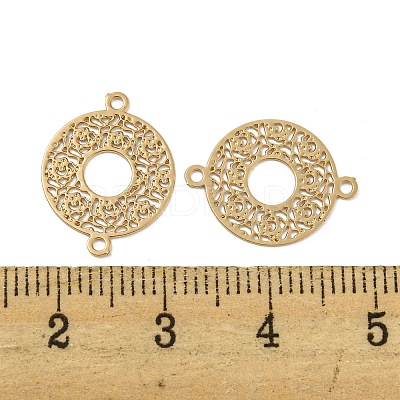 Rack Plating Brass Hollow Out Connector Charms KKC-D001-15KCG-1