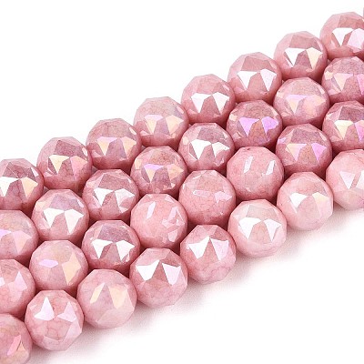 Anti-Tarnish Electroplate Glass Beads Strands X-GLAA-N010-8mm-07-1