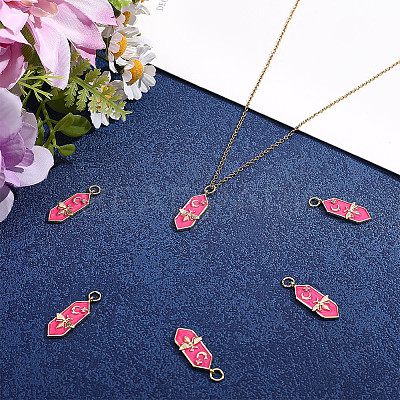 6Pcs Brass Micro Pave Cubic Zirconia Pendants KK-BBC0025-85-1