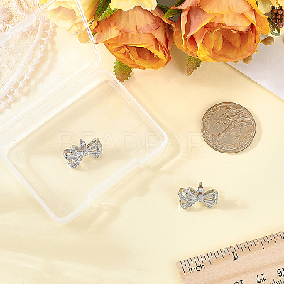 2Pcs Alloy Micro Pave Cubic Zirconia Bowknot Clip AJEW-CP0010-55-1