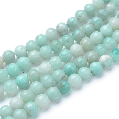 Natural Amazonite Beads Strands X-G-T055-8mm-17-1