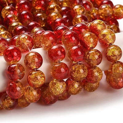 Spray Painted Crackle Glass Beads Strands X-CCG-Q002-10mm-10-1