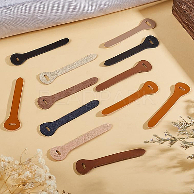40Pcs 4 Colors Cowhide Zipper Puller Head PURS-GF0001-08-1