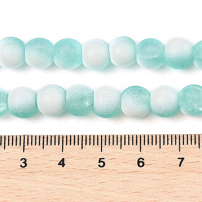 Frosted Crackle Glass Beads Strands GLAA-U001-6mm-M02-1