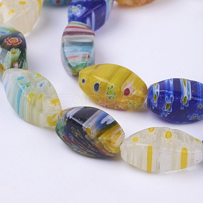 Handmade Millefiori Glass Beads Strands M-LK01-1