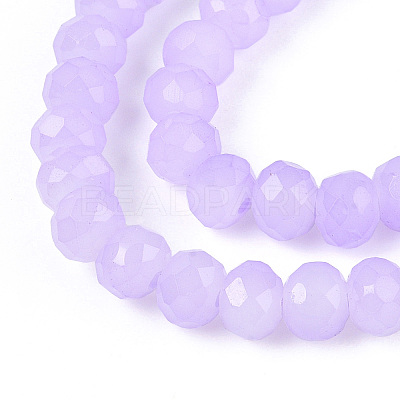 Baking Paint Imitation Jade Glass Bead Strands X-DGLA-A034-J6MM-A50-1