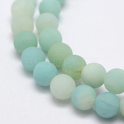 Natural Amazonite Beads Strands G-K209-03A-6mm-1