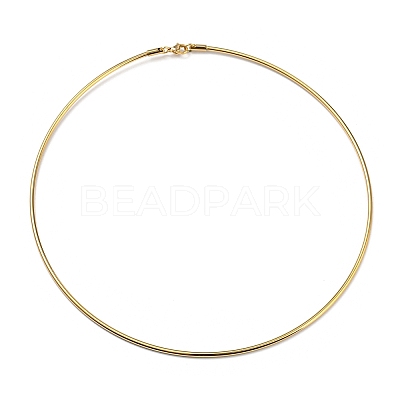 PVD Vacuum Plating 202 Stainless Steel Wire Choker Necklace with Clasp NJEW-H011-08G-1
