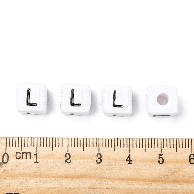 Letter Acrylic European Large Hole Beads OPDL-R050-10mm-L-1