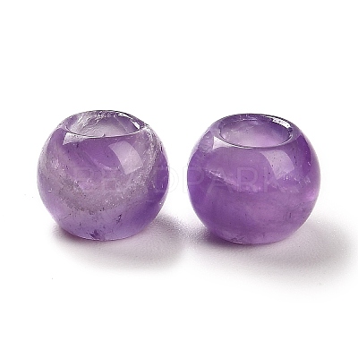 Natural Amethyst European Beads G-R488-01Q-1