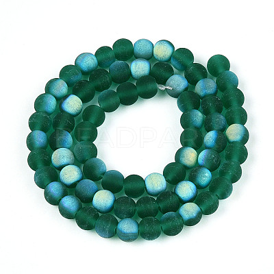 Frosted Transparent Glass Beads Strands LS-GLAA-T032-T6mm-MBB21-1