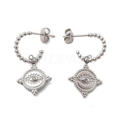 304 Stainless Steel Dangle Stud Earrings EJEW-F354-03P-1