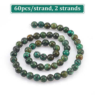 2 Strands Natural African Turquoise(Jasper) Beads Strands G-GO0007-09-1