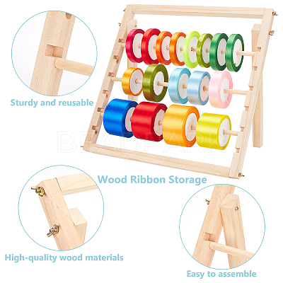 Wooden Ribbon Storage Rack ODIS-WH0086-127-1