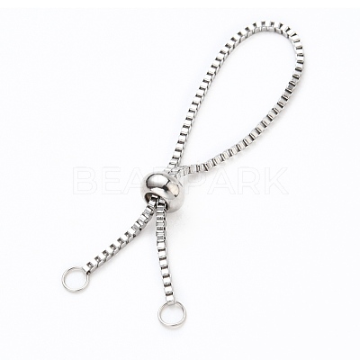Tarnish Resistant Adjustable 316 Surgical Stainless Steel Box Chain Slider Ring Making AJEW-JB00775-01-1