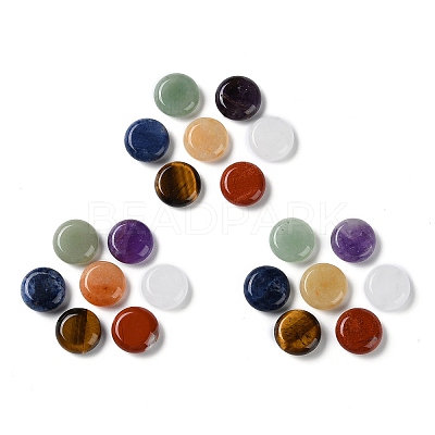 Natural Mixed Gemstone Flat Round Palm Stones G-M416-11-1