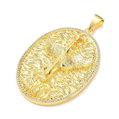 Religion Brass Micro Pave Clear Cubic Zirconia Big Pendants KK-A303-10E-G-1