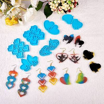 6Pcs DIY Pendant Silicone Molds DIY-SZ0006-45-1