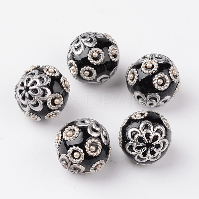 Round Handmade Indonesia Beads IPDL-L002-09B-1