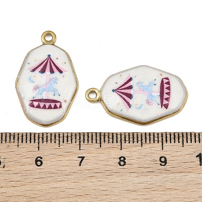 Printed 304 Stainless Steel Enamel Pendants SA-CBA1ED9-21G-03-1
