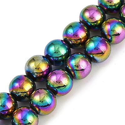 Electroplated Synthetic Magnetic Hematite Beads Strands G-G174-L01-02-1
