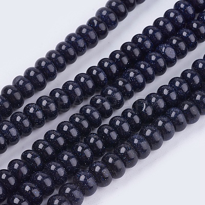 Synthetic Blue Goldstone Beads Strands X-G-S105-8mm-22-1