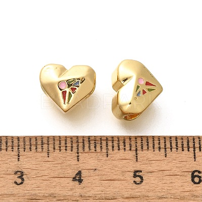 Rack Plating Brass Enamel Beads KK-M298-02G-1