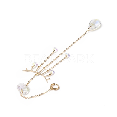 AB Color Glass Teardrop Window Hanging Suncatchers HJEW-JM00921-1
