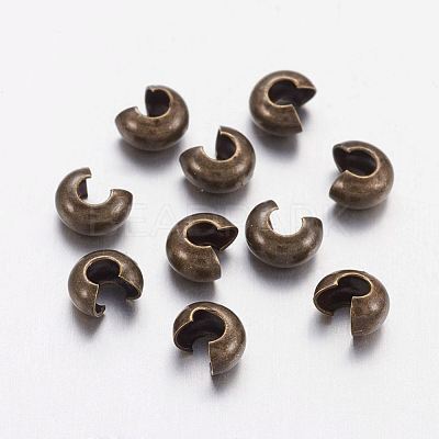 Brass Crimp Beads Covers X-KK-H291-NFAB-NF-1