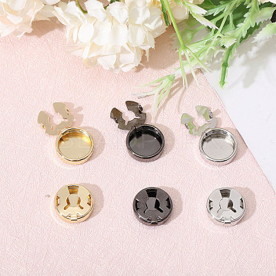 3 Pairs 3 Colors Brass Cufflinks BUTT-CA0001-22-1